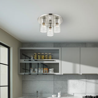 Livex Lighting Zurich 3 Light Brushed Nickel Large Flush Mount