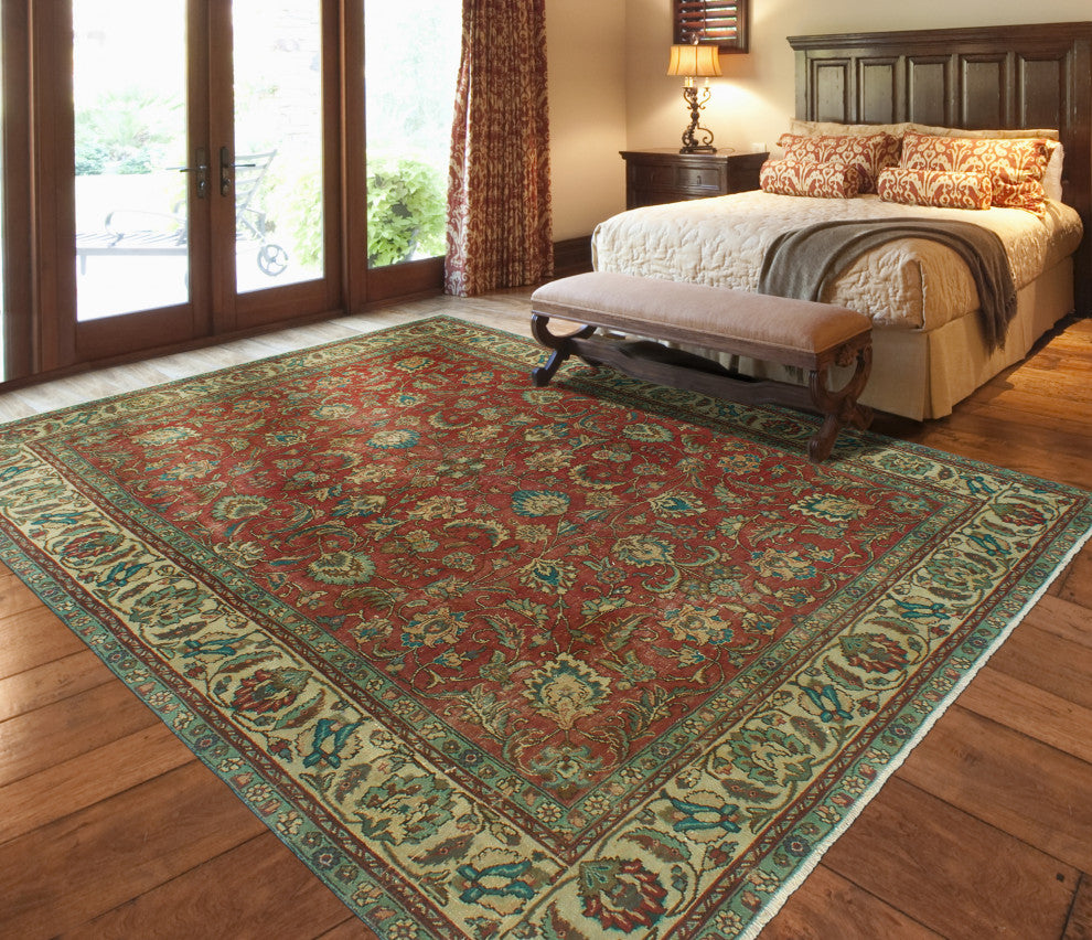 Fine Vintage Distressed Huntley Red Rug