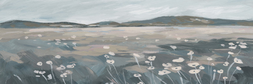 "Wild Poppy Plains" Painting Print on Wrapped Canvas, 60x20