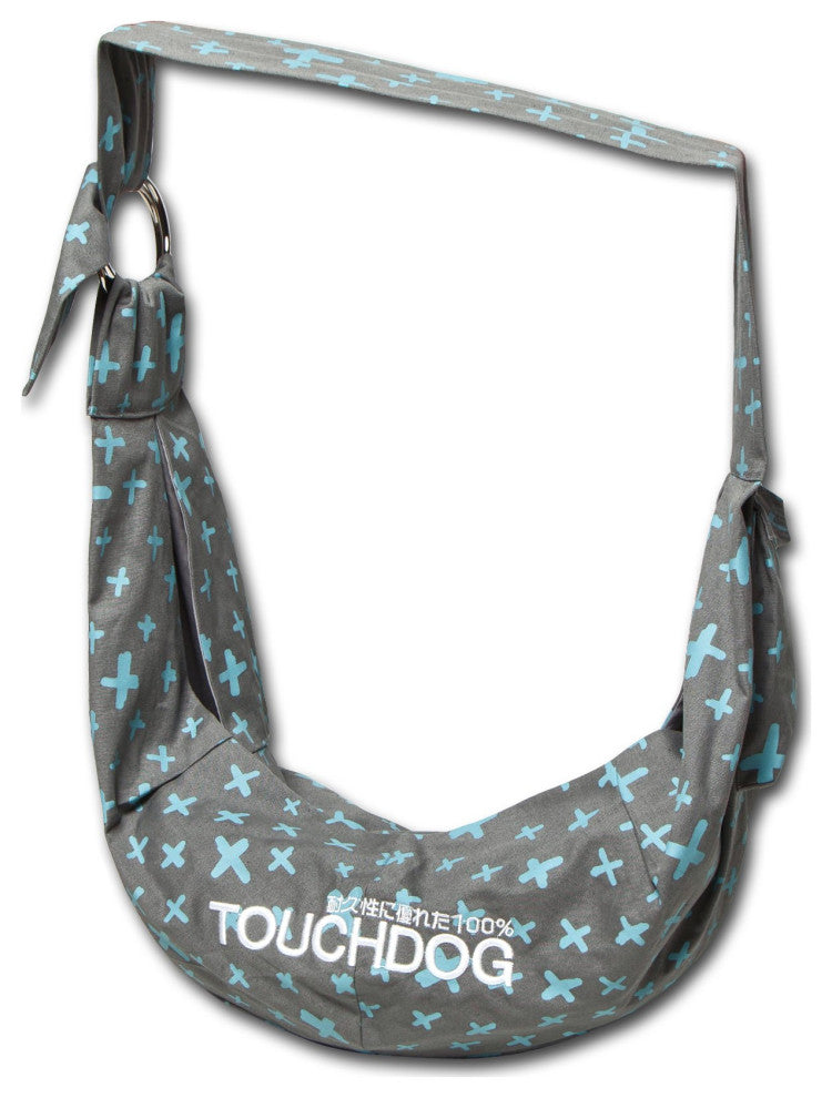 Touchdog 'Paw-Ease' Over-The-Shoulder Travel Sling Pet Carrier, Gray