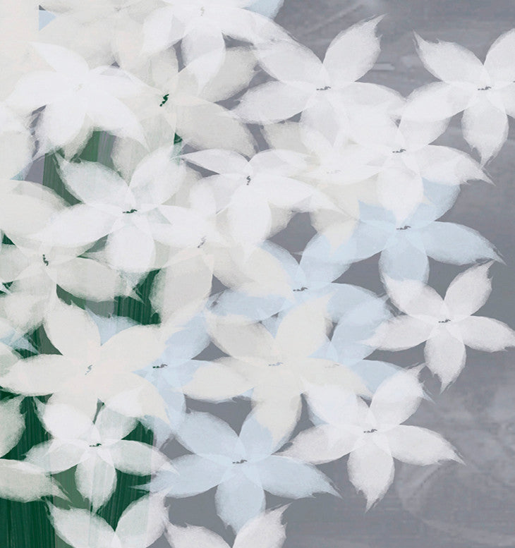 Paperwhites, Floral Print Placemat, Gray (Set of 4), 18 x 14"