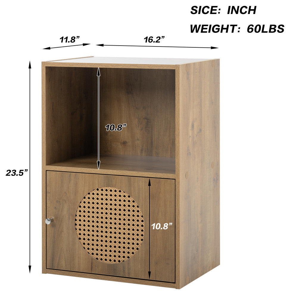 Freestanding Storage Cabinet with Door for Living Room Bedroom, 49" X 47"