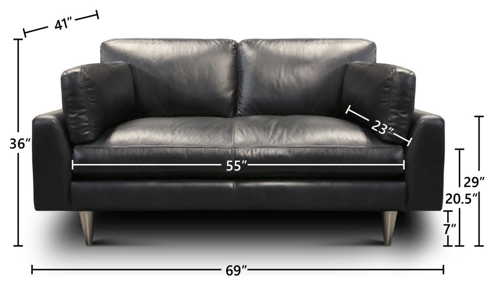 Skyline 100% Top Grain Leather Americana Loveseat
