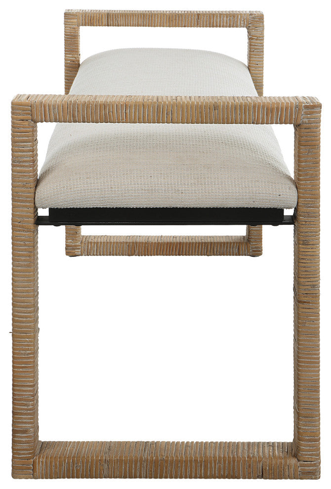 Uttermost Areca Coastal Rattan bench