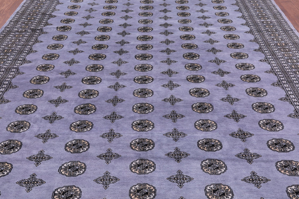 Hand Knotted Silky Bokhara Wool Rug 9' 2" X 11' 7" - Q13786