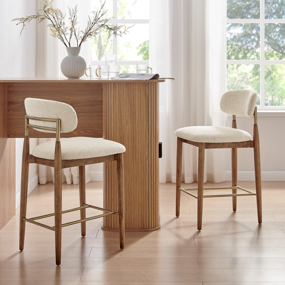 Verna Fabric Counter Stool, Palladian Beige