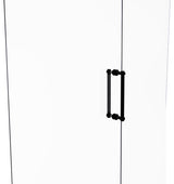 Contemporary 12" Grooved Accent Back to Back Shower Door Pull, Matte Black