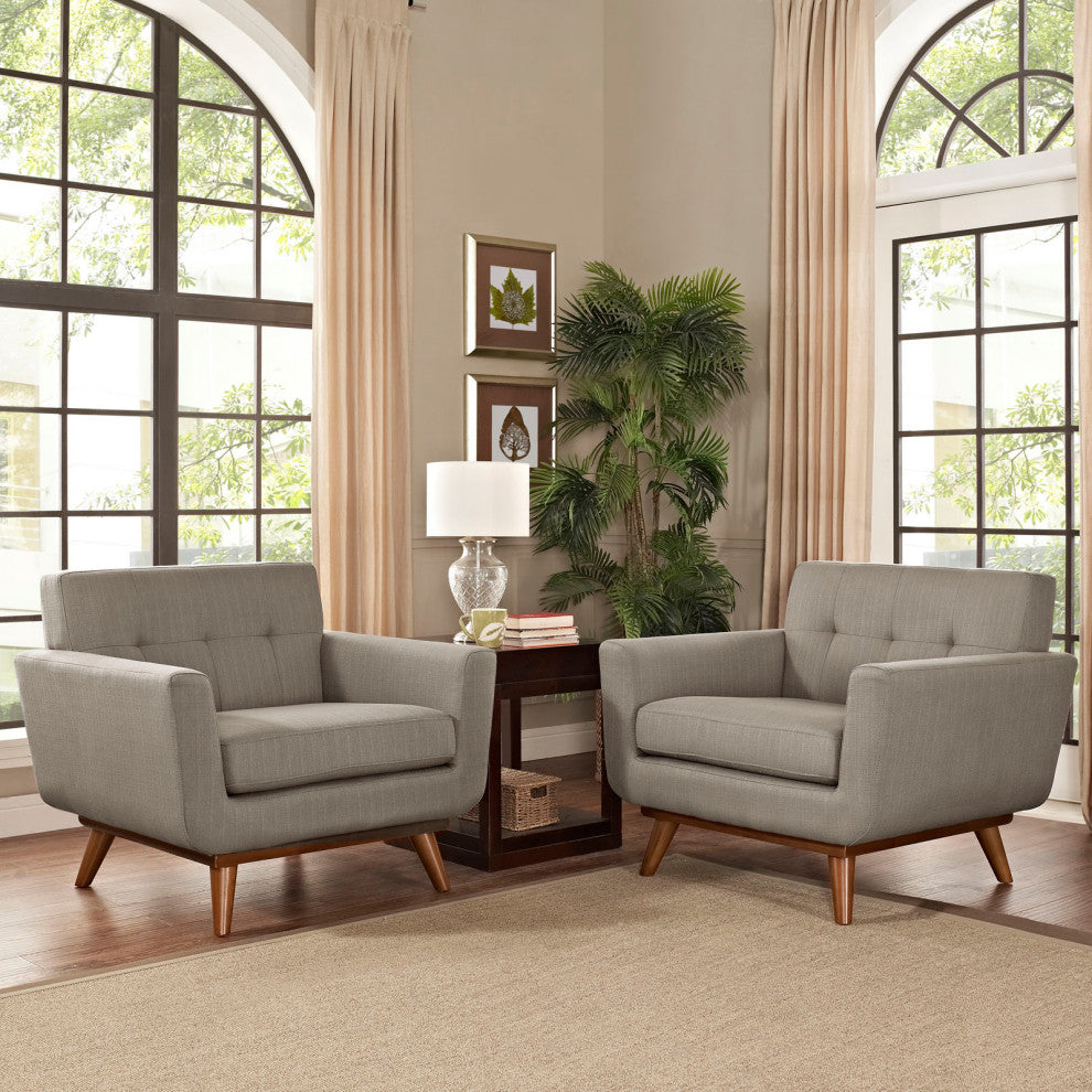 Modern Granite Engage Armchair Wood Set of 2