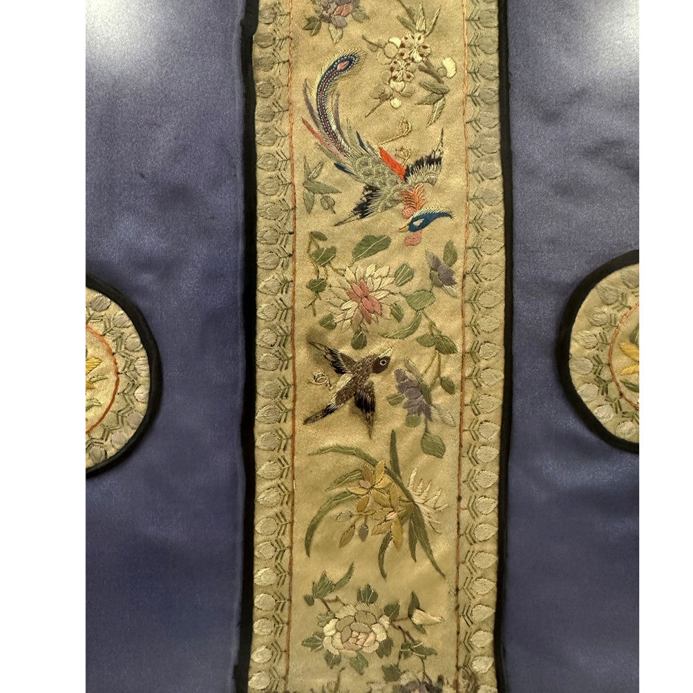 Consigned Antique Chinese Framed Groups of Textile Embroidery Pieces