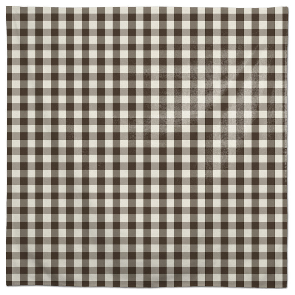 Brown Gingham Pattern 58x58 Tablecloth