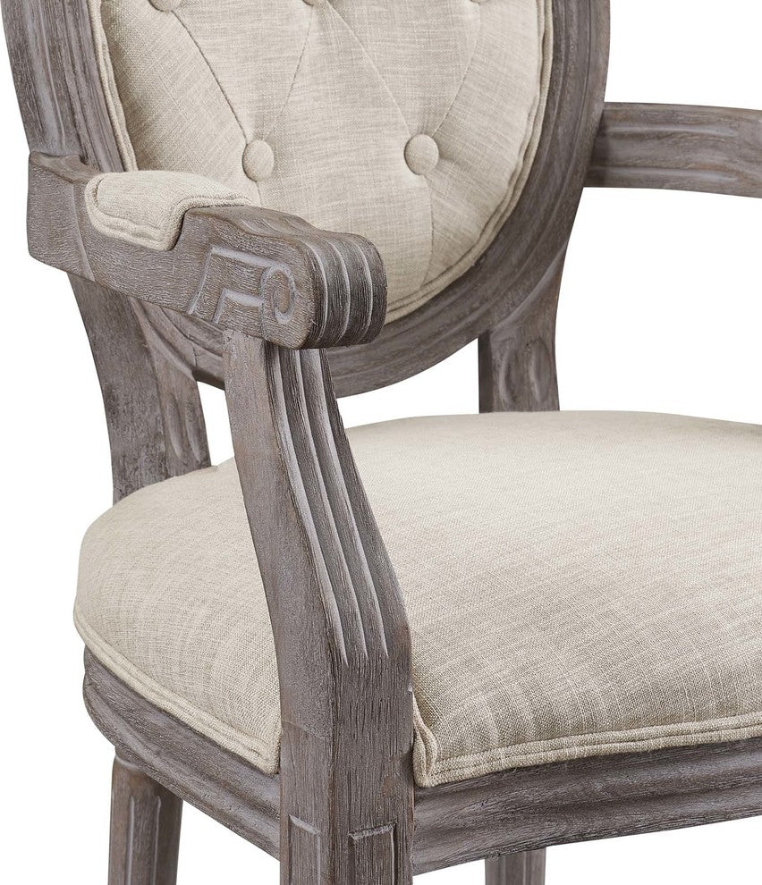 Arise Dining Armchair Upholstered Fabric Set of 4, Beige