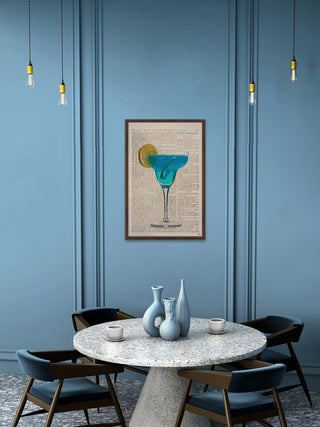 "Blue Margarita" Framed Painting Print, 20"x30"
