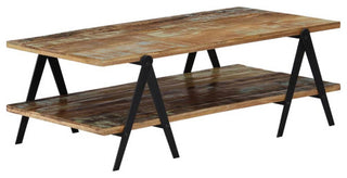 vidaXL Coffee Table End Table with Storage for Living Room Solid Reclaimed Wood