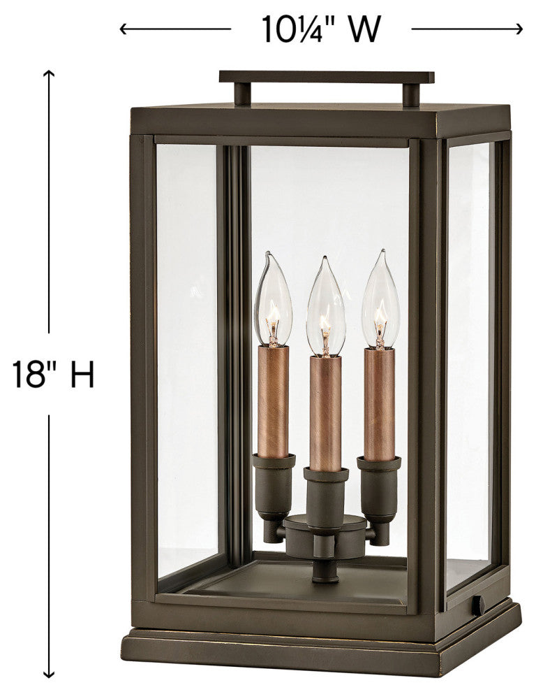 Hinkley Sutcliffe Medium Pier Mount Lantern, Oil Rubbed Bronze