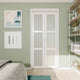 3-lite Frosted Glass Bi-Fold Door with Installation Hardware Kit, 36"w X 78"h