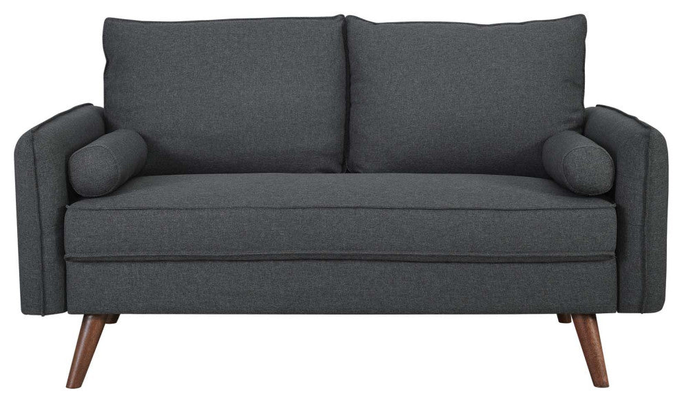 Gray Revive Upholstered Fabric Loveseat