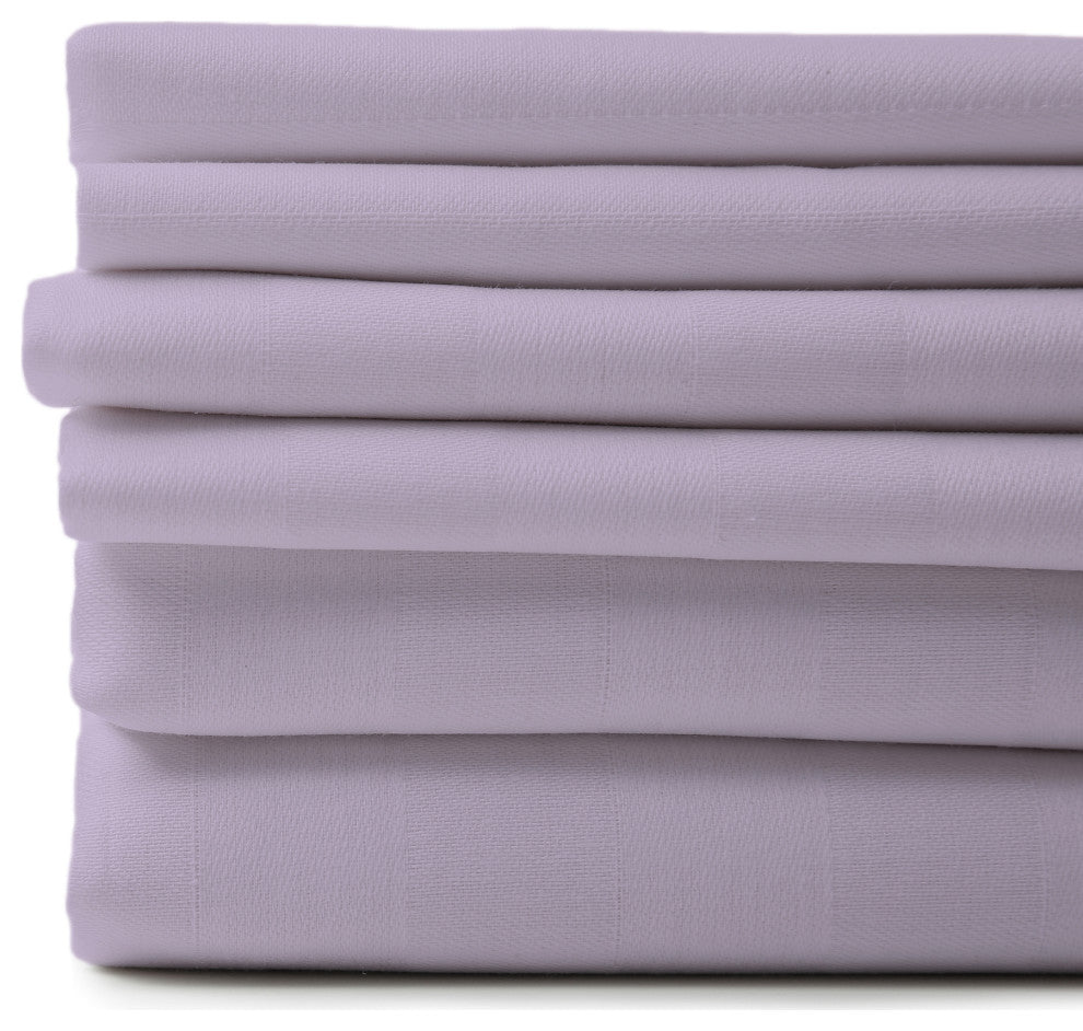 6-Piece 1800 Cotton Bamboo 4 Pillowcases Sheet Deep Pocket, Lilac, Full / Double