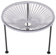 Zicatela Indoor/Outdoor Handmade Side Table, Clear Weave, Black Frame