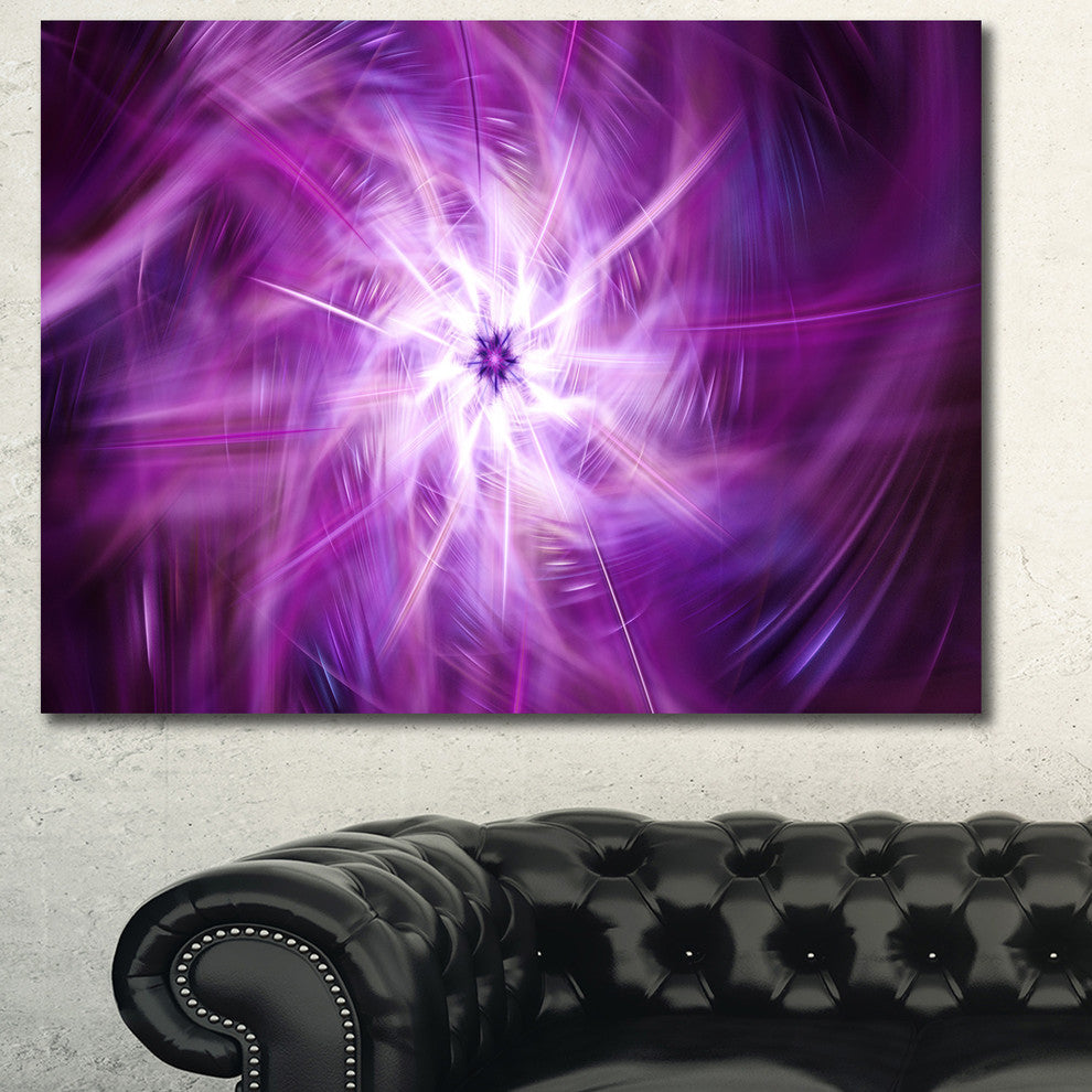 Rotating Bright Purple Fireworks, Floral Canvas Art Print, 40"x30"