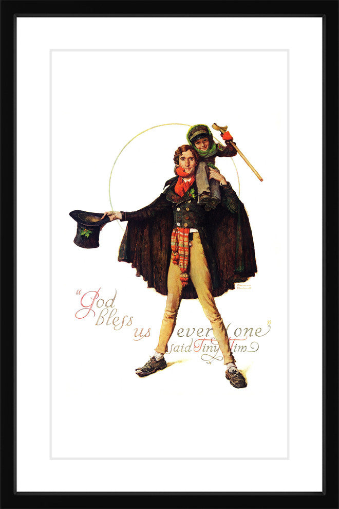"Tiny Tim" Framed Art Print by Norman Rockwell