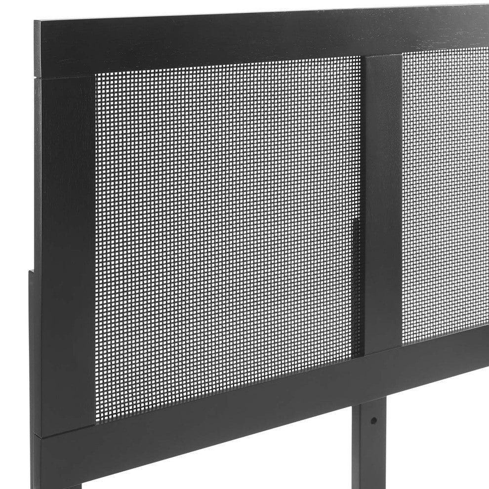 Sirocco Rattan and Wood Full Platform Bed, Black