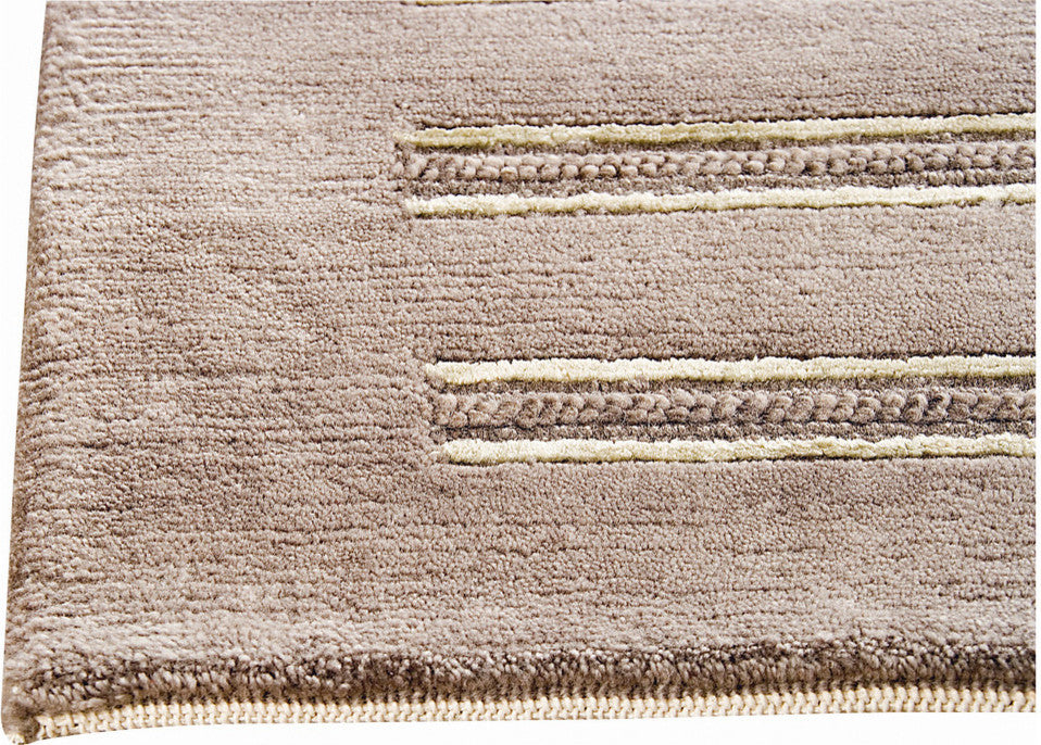 Hand Knotted Grey New Zealand Wool Area Rug, 5''6"x7''10"