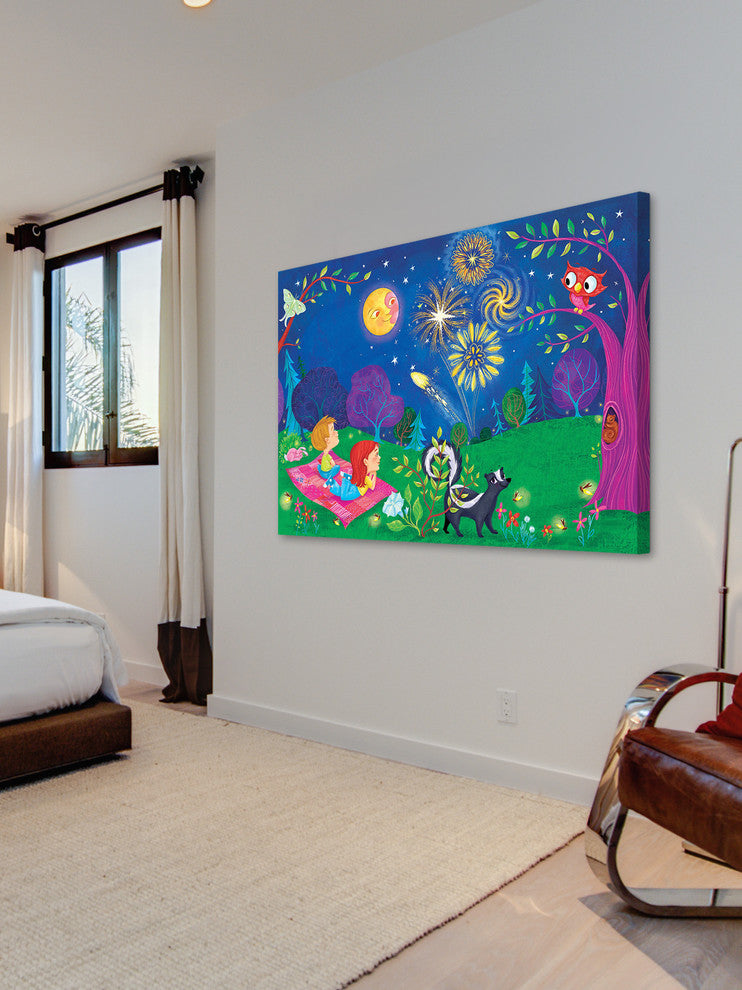 "Beautiful Night" Painting Print on Canvas by Curtis