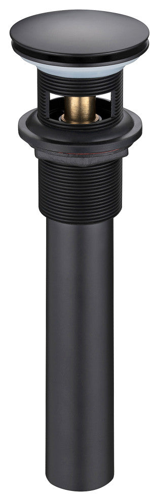 HEATGENE Bathroom Sink Drain, Pop Up Drain, Matt Black, With Overflow