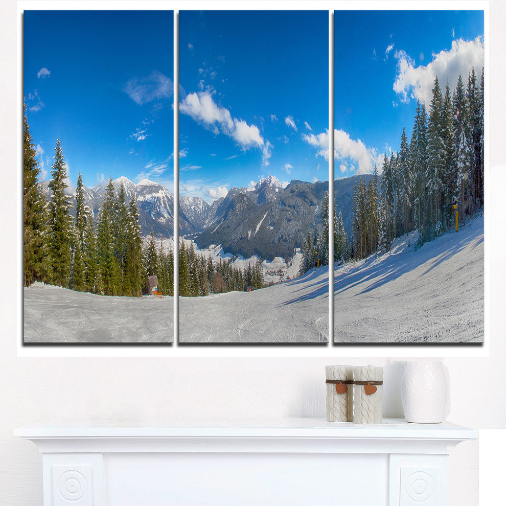 "Austrian Alps Seen From Ski Slope" Metal Wall Art, 3 Panels, 36"x28"