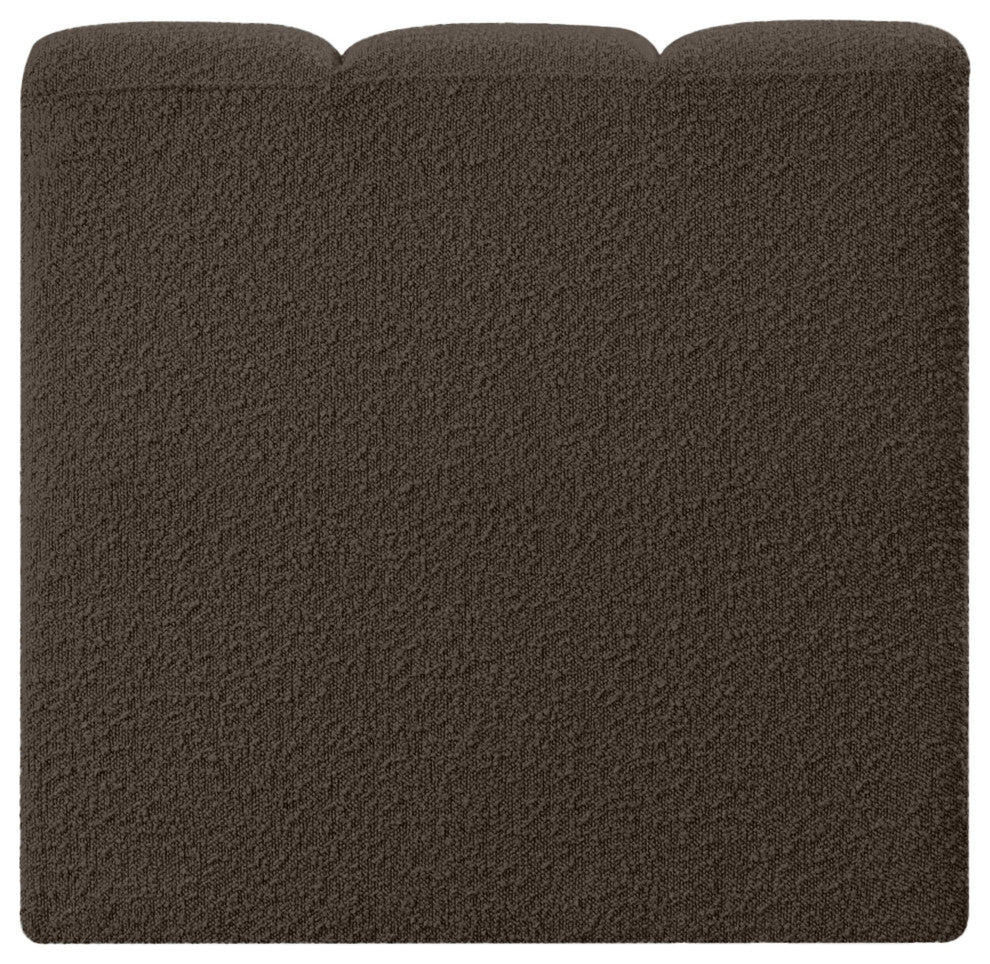 Arc Upholstered Modular Component, Brown, 1-Piece: Straight Chair, Boucle Fabric