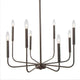 LNC 8-Light Antique/Vintage Finish Modern Candlestick Chaderlier 36"H, Black