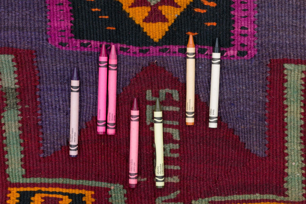 Vintage Kars Kilim Rug 4' 8" x 12' 9", 56 in. x 153 in.