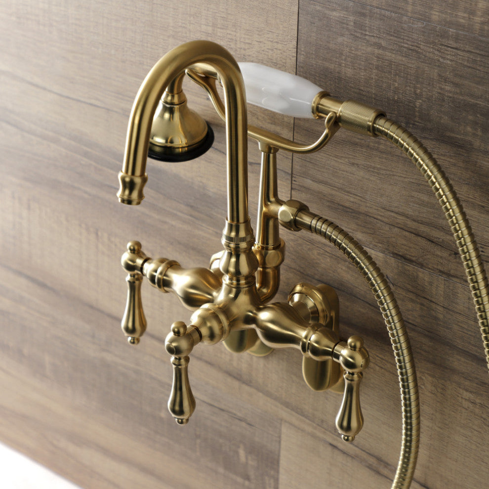 AE301T7 Wall Mount Clawfoot Tub Faucets, Brushed Brass