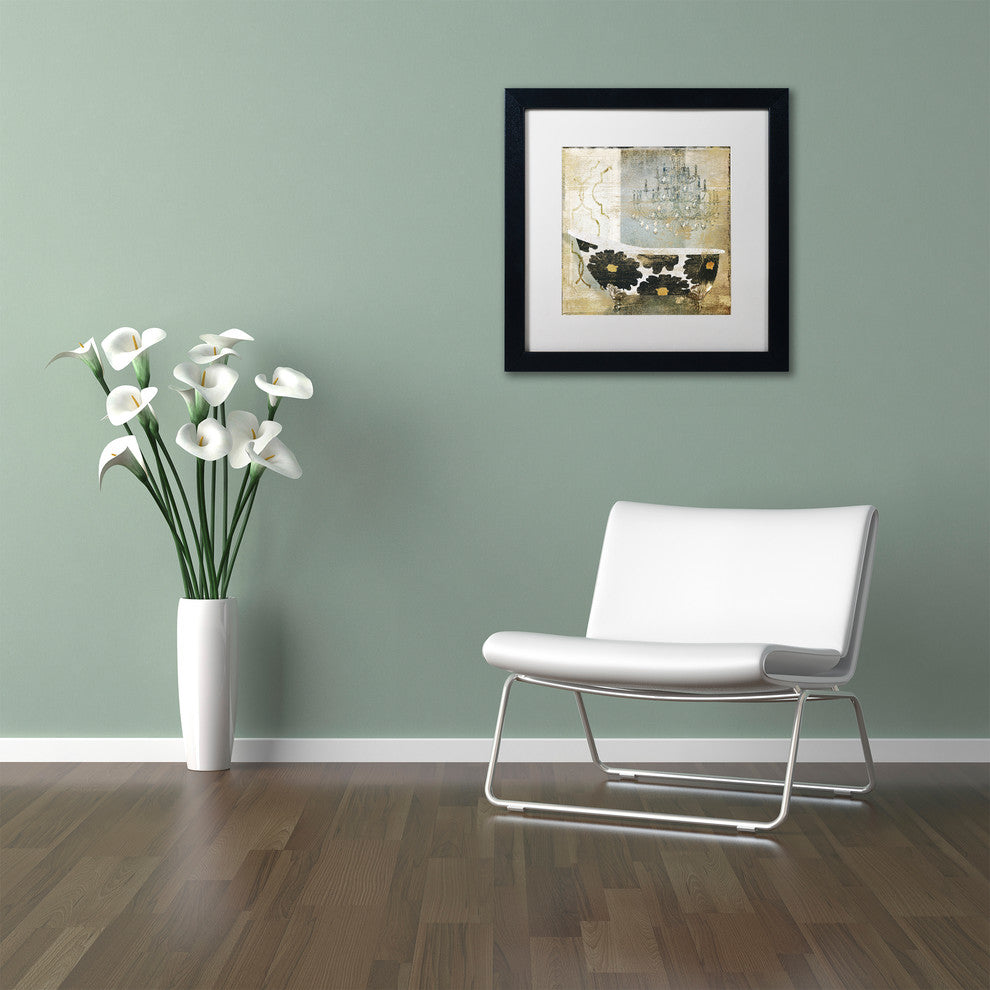 Color Bakery 'Paris Bath I' Matted Framed Art, Black Frame, White Mat, 11x11