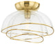 Esme 1 Light Flush Mount, Brass
