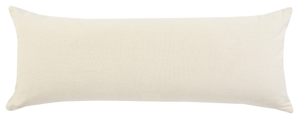 Ox Bay Hand-stitched Blue/White Stripe Organic Cotton Pillow Cover, 14"x36"