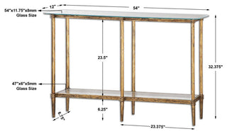 Elenio Glass Console Table By Designer Matthew Williams