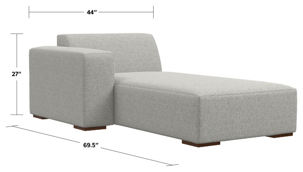 Rex Left Chaise Sofa Module in Tightly Woven Performance Fabric