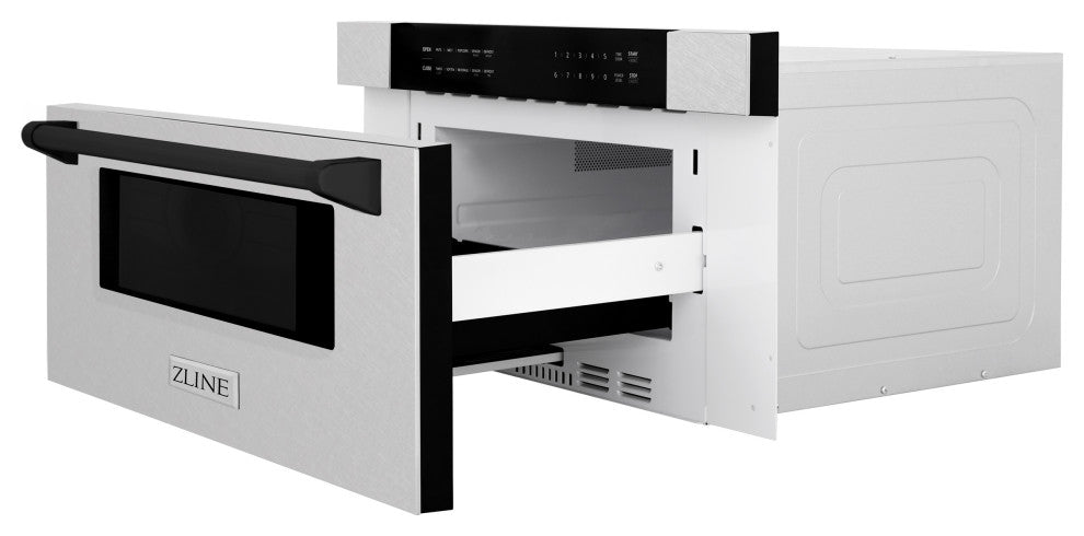 Microwave Drawer, DuraSnow Stainless Steel and Matte Black, MWDZ-30-SS-MB