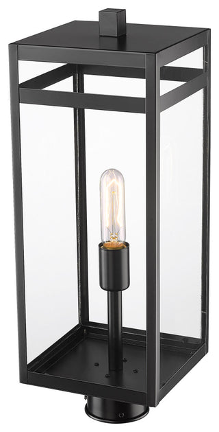 Z-LITE 596PHBR-BK 1 Light Outdoor Post Mount Fixture, Black