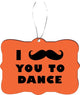I Mustache You To Dance Orange Design Rectangle Christmas Tree Ornament