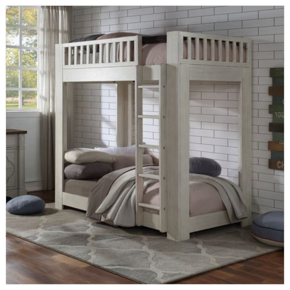 ACME Cedro T/T Bunk Bed, Weathered White Finish