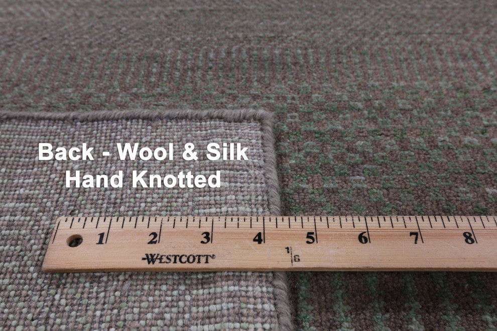 Gabbeh Savannah Grass Handmade Wool and Silk Rug 8' 2" X 10' 4" Q4541