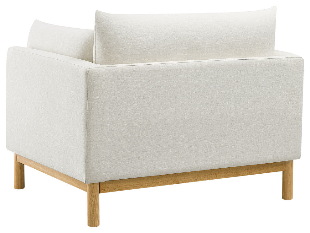 Langham Linen Textured Fabric Upholstered Chair, Cream