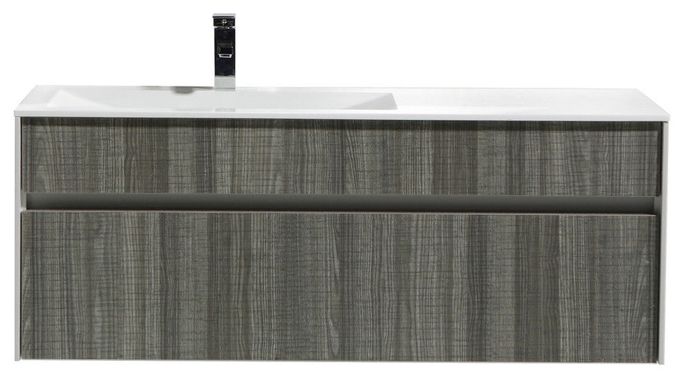 Eviva Ashy 48" Modern Bathroom Vanity Gloss Ash Gray Integrated Single Sink