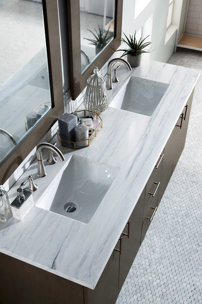 James Martin 850-V72-SOK-3AF 72" Double Vanity with 3 CM Solid Surface Top