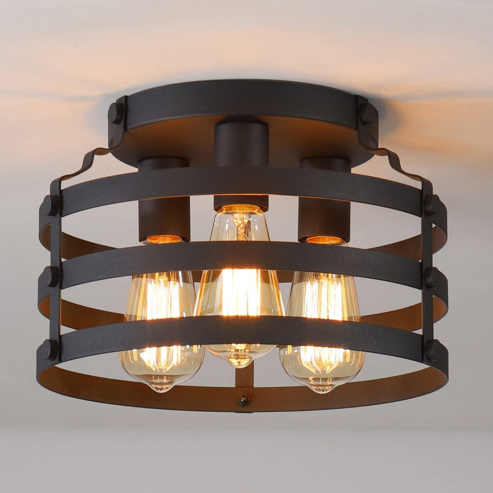 3 Light Farmhouse Ceiling Light Fixtures Farmhouse Black Industrial Ceiling Lamp