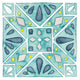 "Garden Getaway Tile IX Teal" Digital Paper Print by Laura Marshall, 42"x42"