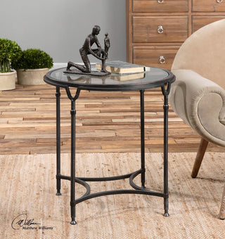 Classic Black Iron Metal Side Table