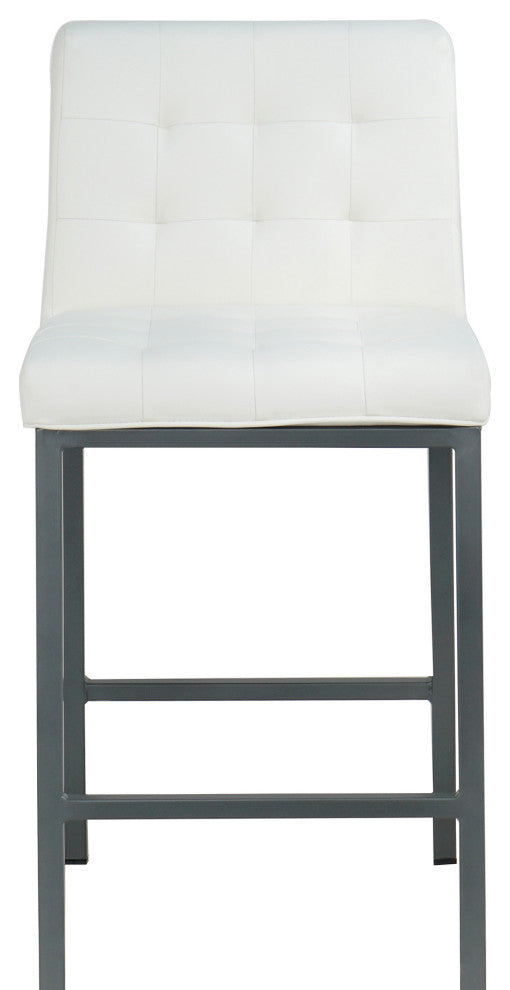 2-set Foam Modern Design Dining Chair, Metal Legs, White Pu
